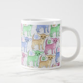 Chihuahua-Liebhaber-buntes Muster Jumbo-Tasse (Rechts)