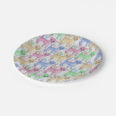 Chihuahua-Liebhaber-buntes Muster Pappteller (Schrägansicht)