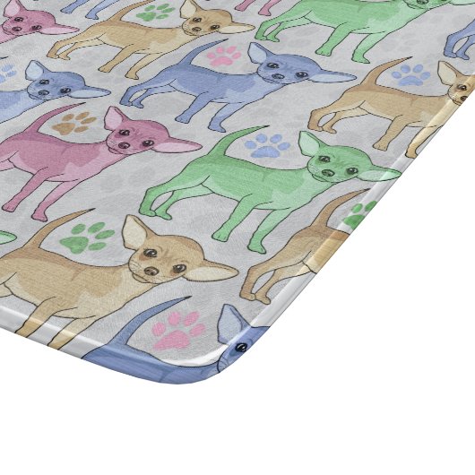 Chihuahua-Liebhaber-buntes Muster Schneidebrett (Ecke)