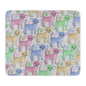 Chihuahua-Liebhaber-buntes Muster Schneidebrett (Vorderseite)