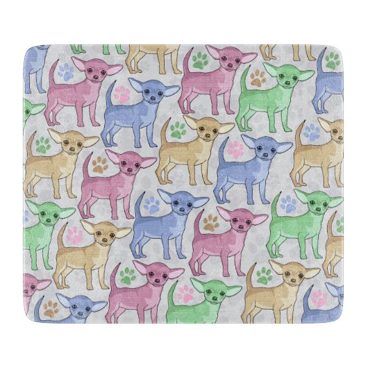 Chihuahua-Liebhaber-buntes Muster Schneidebrett (Vorderseite)