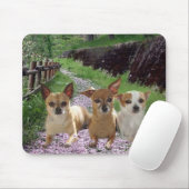 Chihuahua-lila Blumen Mousepad (Mit Mouse)