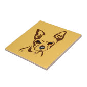 Chihuahua Line Portrait Fliese (Seite)