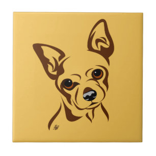 Chihuahua-Linienporträt Fliese