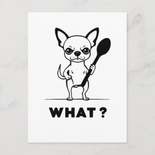 Chihuahua-Löffel-Überraschung Lustige Hundekunst Postkarte