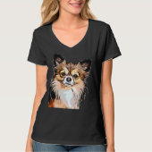 Chihuahua Long Coat Tri Color T-Shirt (Vorderseite)