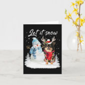 Chihuahua Long hatte Santa Dog Weihnachtsschneeman Karte (Gelbe Blume)