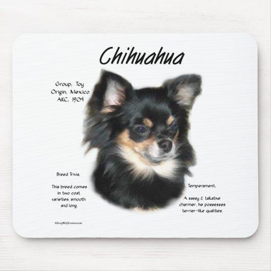 Chihuahua (long) History Design Mousepad (Vorne)