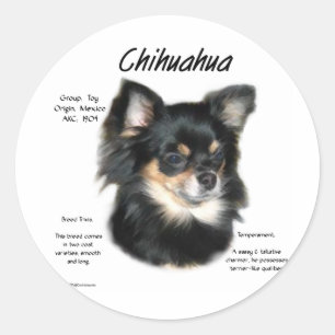Chihuahua (long) History Design Runder Aufkleber