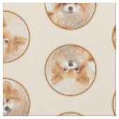 Chihuahua Longhaarige Malerei Original Hunde Kunst Stoff (Nahaufnahme)