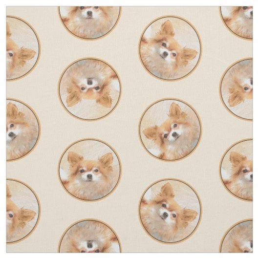 Chihuahua Longhaarige Malerei Original Hunde Kunst Stoff (Muster)