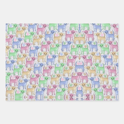 Chihuahua Lover farbenfroh Geschenkpapier Set (Vorderseite 2)