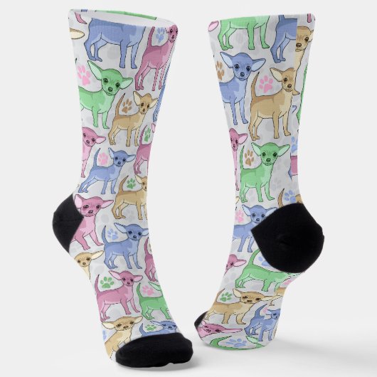 Chihuahua Lover farbenfroh Socken (Gewinkelt)
