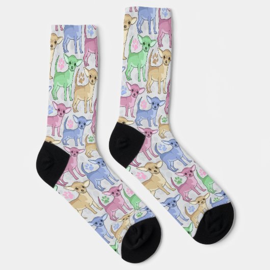 Chihuahua Lover farbenfroh Socken (Rechts)