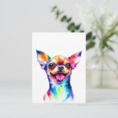 Chihuahua Lover | Farbenfrohe Chihuahua Dog Art Postkarte (Stehend Vorderseite)