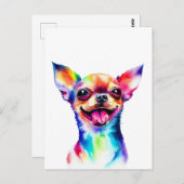 Chihuahua Lover | Farbenfrohe Chihuahua Dog Art Postkarte (Vorne/Hinten)