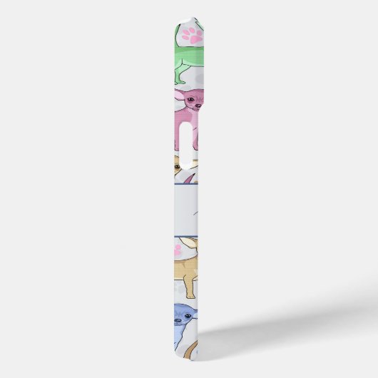 Chihuahua Lover farbenfrohe Muster Name Case-Mate iPhone Hülle (Rückseite / Rechts)