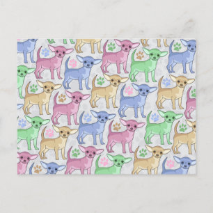 Chihuahua Lover farbenfrohe Muster Postkarte