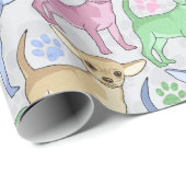Chihuahua Lover farbenfrohe Musterverpackung Geschenkpapier (Rolleneckpunkt)