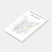 Chihuahua Lover Monogrammed Dog Post-it Klebezettel (angewinkelt)