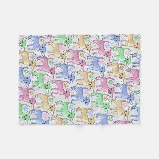 Chihuahua-Lover-Muster Fleecedecke (Vorderseite (Horizontal))