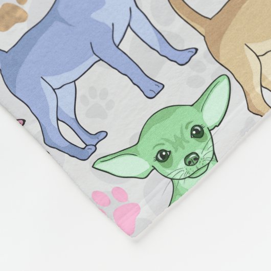 Chihuahua-Lover-Muster Fleecedecke (Ecke)