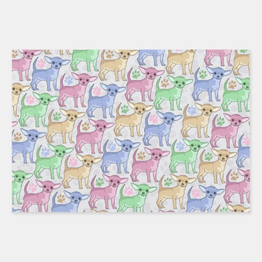 Chihuahua-Lover-Muster Geschenkpapier Set (Vorderseite 3)