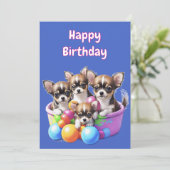 Chihuahua lustige Welpen Einladung (Stehend Vorderseite)