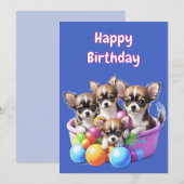 Chihuahua lustige Welpen Einladung (Vorne/Hinten)