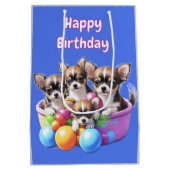 Chihuahua lustige Welpen Mittlere Geschenktüte (Rückseite)