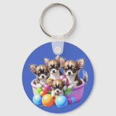 Chihuahua lustige Welpen Schlüsselanhänger (Vorderseite)
