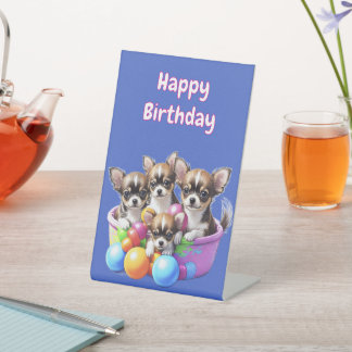 Chihuahua lustige Welpen Sockelschild