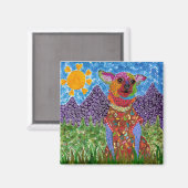 Chihuahua Magnet 2: niedlich und farbig (Vorderseite/Rückseite)