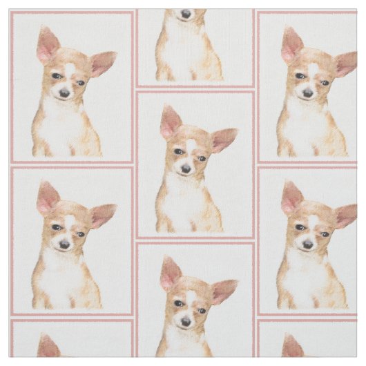 Chihuahua Malerei - Niedliche Hundekunst Stoff (Muster)