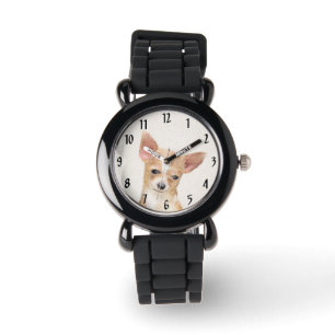 Chihuahua-Malerei - Niedliche Original-Hundkunst Armbanduhr