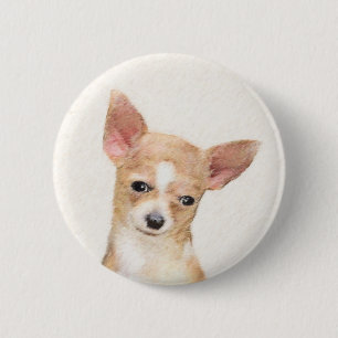 Chihuahua-Malerei - Niedliche Original-Hundkunst Button
