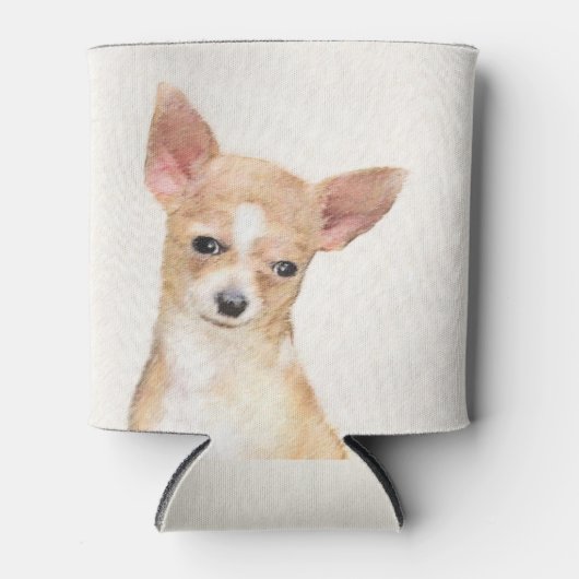 Chihuahua-Malerei - Niedliche Original-Hundkunst Dosenkühler (Vorderseite)