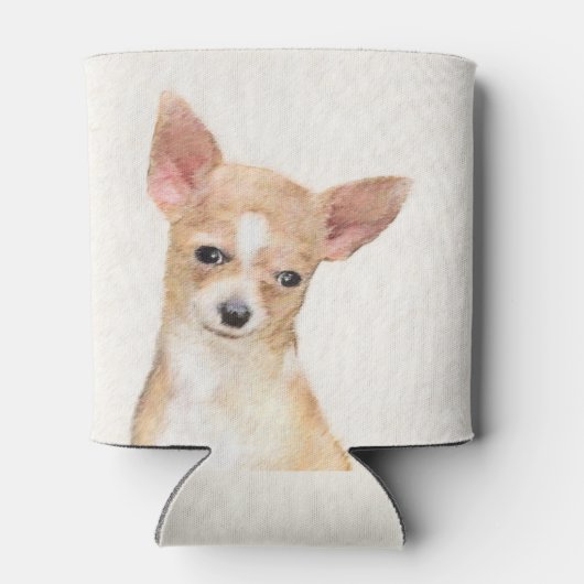 Chihuahua-Malerei - Niedliche Original-Hundkunst Dosenkühler (Rückseite)