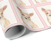 Chihuahua-Malerei - Niedliche Original-Hundkunst Geschenkpapier (Rolleneckpunkt)