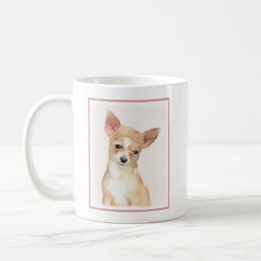 Chihuahua-Malerei - Niedliche Original-Hundkunst Kaffeetasse (Links)
