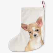Chihuahua-Malerei - Niedliche Original-Hundkunst Kleiner Weihnachtsstrumpf (Rückseite)