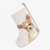 Chihuahua-Malerei - Niedliche Original-Hundkunst Kleiner Weihnachtsstrumpf (Rückseite (Hängend))