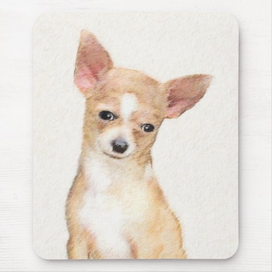 Chihuahua-Malerei - Niedliche Original-Hundkunst Mousepad (Vorne)