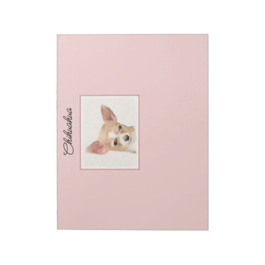 Chihuahua-Malerei - Niedliche Original-Hundkunst Notizblock (Rotiert)