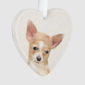 Chihuahua-Malerei - Niedliche Original-Hundkunst Ornament (Vorderseite)