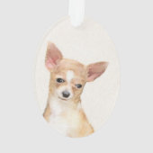 Chihuahua-Malerei - Niedliche Original-Hundkunst Ornament (Rückseite)