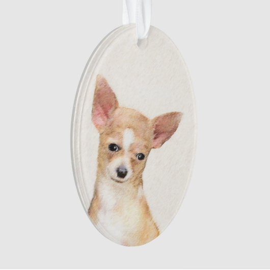 Chihuahua-Malerei - Niedliche Original-Hundkunst Ornament (Vorderseite)