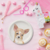 Chihuahua-Malerei - Niedliche Original-Hundkunst Pappteller (Party)