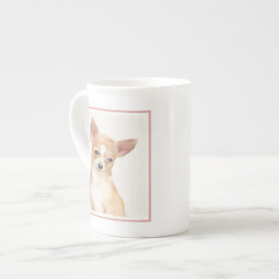 Chihuahua-Malerei - Niedliche Original-Hundkunst Porzellantasse