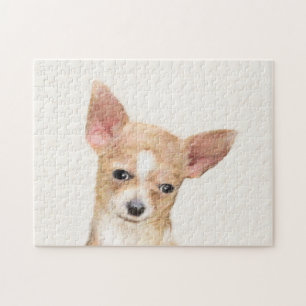 Chihuahua-Malerei - Niedliche Original-Hundkunst Puzzle